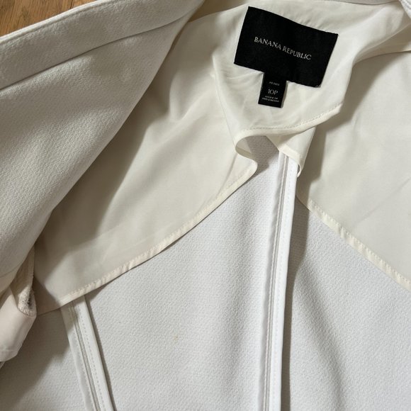 banana republic - white fitted blazer - women's size 10P - Picture 4 of 5